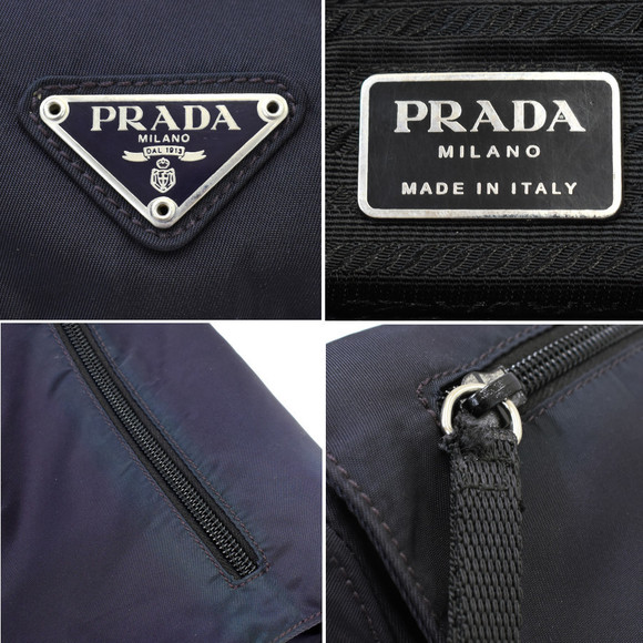 Prada Vela Nylon Crossbody Shoulder Bag Dark Navy Blue - Picture 9 of 9